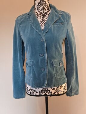 Women’s Turquoise Velvet Blazer Jacket